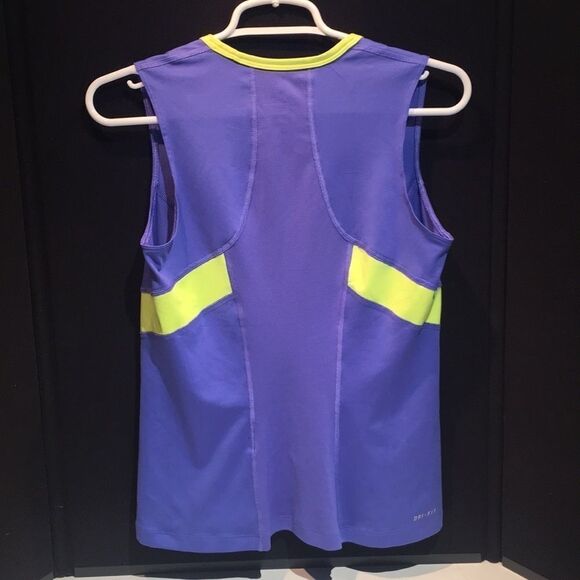 Nike Sleeveless Tank Top - Blue/Yellow - Preowned - Tiny Hole & Slightly Lifted - Picture 2 of 10